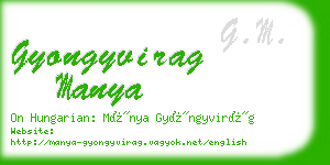 gyongyvirag manya business card